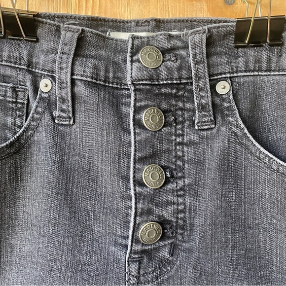 Madewell Berkeley 10” High Rise Skinny Black Jean Exposed Button Fly Raw Hem - Picture 6 of 15